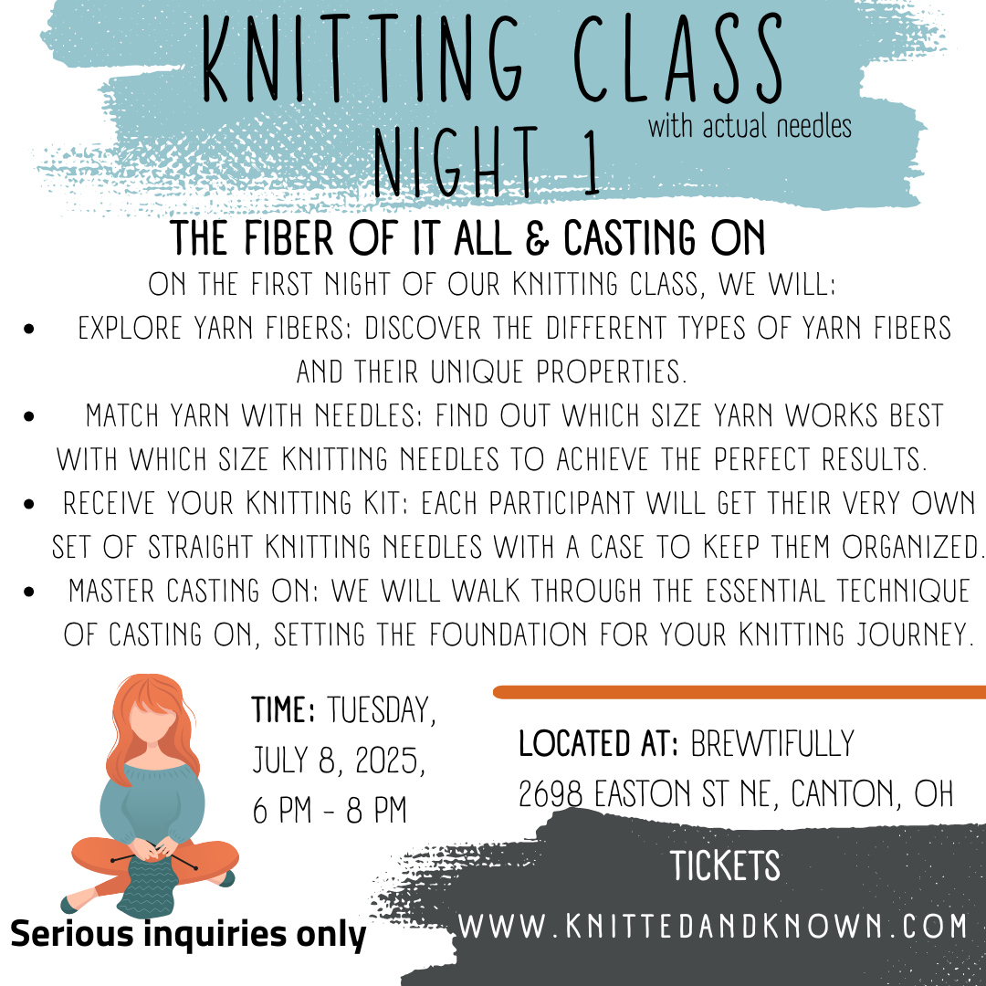 Traditional Knitting Class with needles 3 sessions