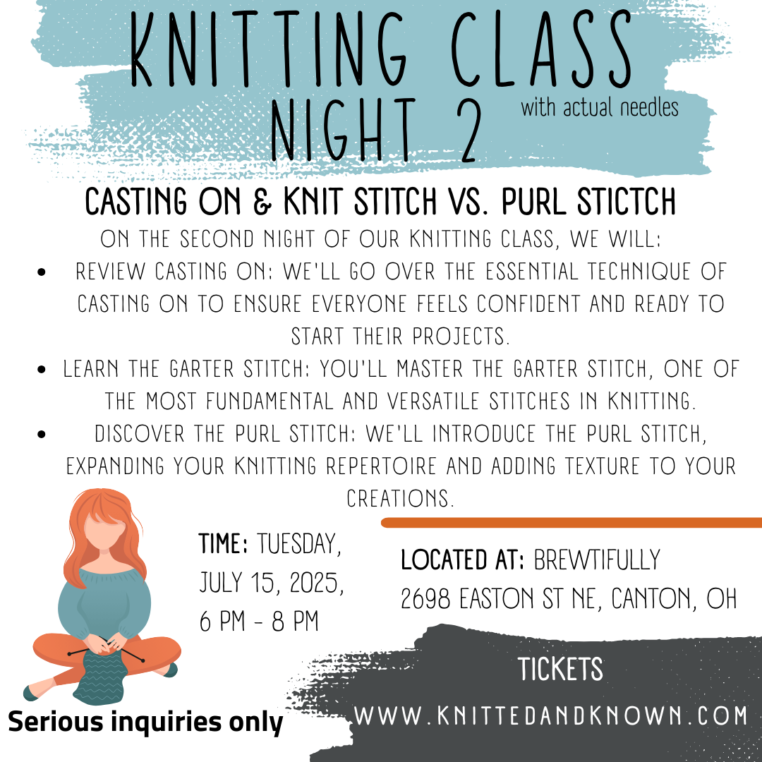 Traditional Knitting Class with needles 3 sessions