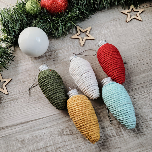 Macrame Light Bulb Ornaments
