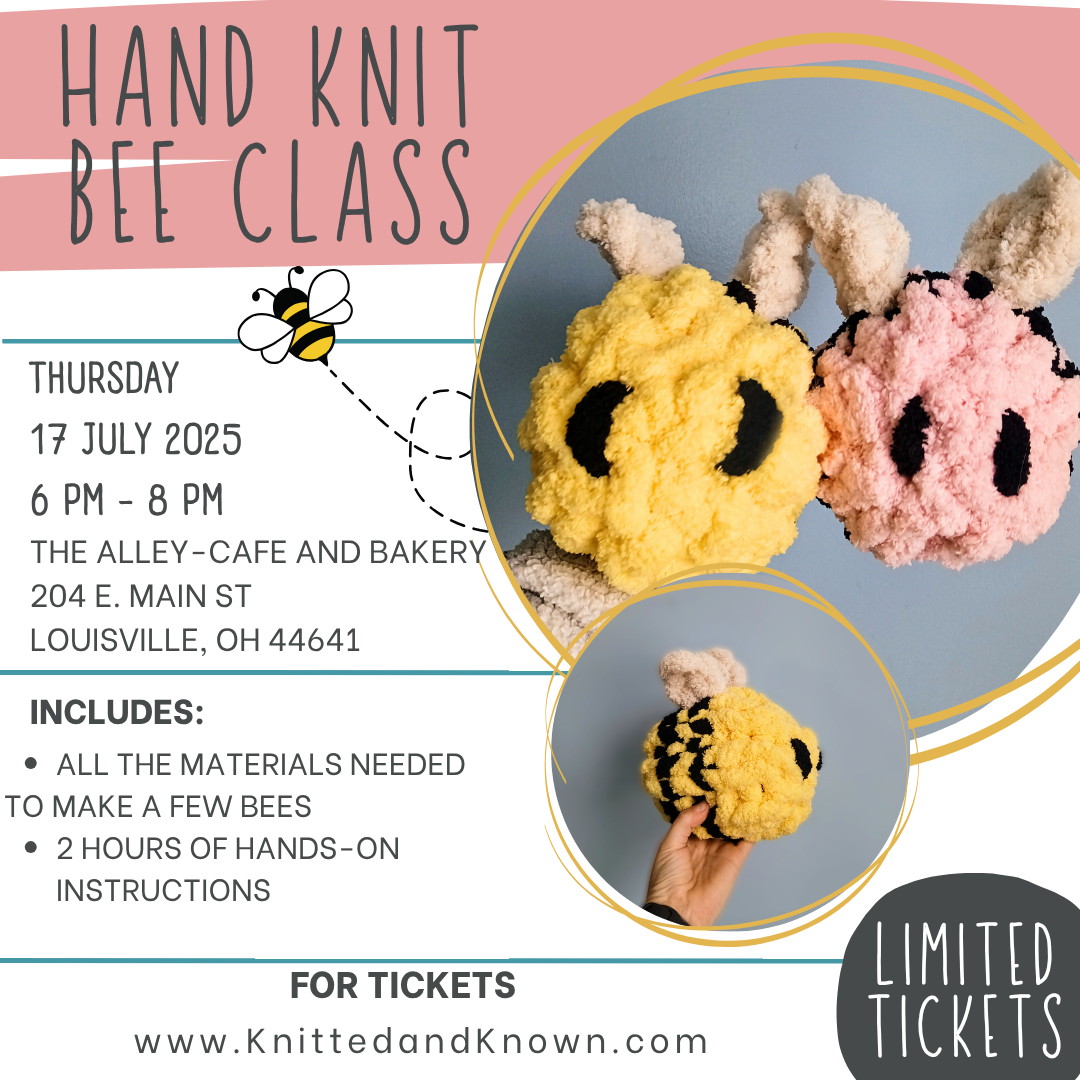 Bee Stuffie Class - July 17th at the Alley Cafe & Bakery