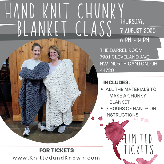 Hand Knitting Chunky Blanket Class - August 7 at The Barrel Room North Canton