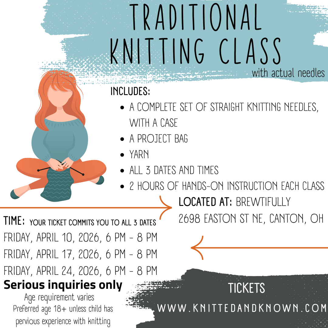 Traditional Knitting Class 3 sessions April 2026