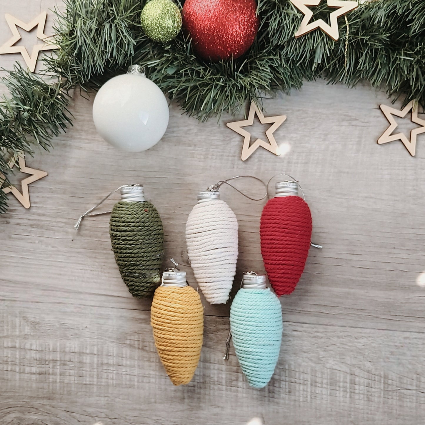 Macrame Light Bulb Ornaments