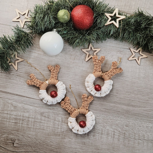 Macrame Reindeer Ornaments