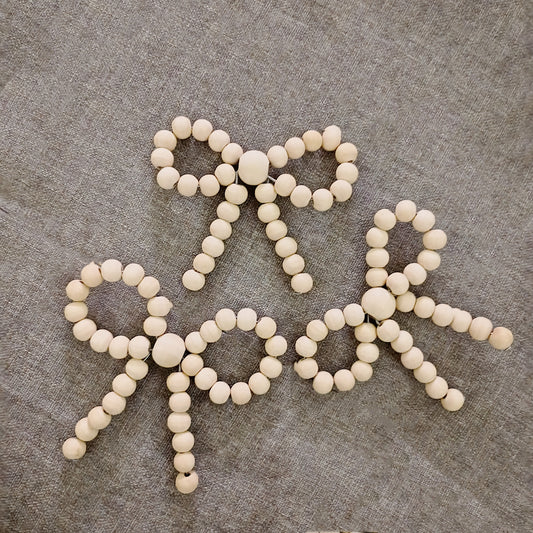 Wooden Bead Bow Ornament