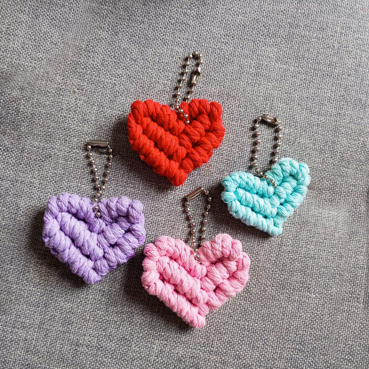 Macrame Heart Key Chain with Valentine cards