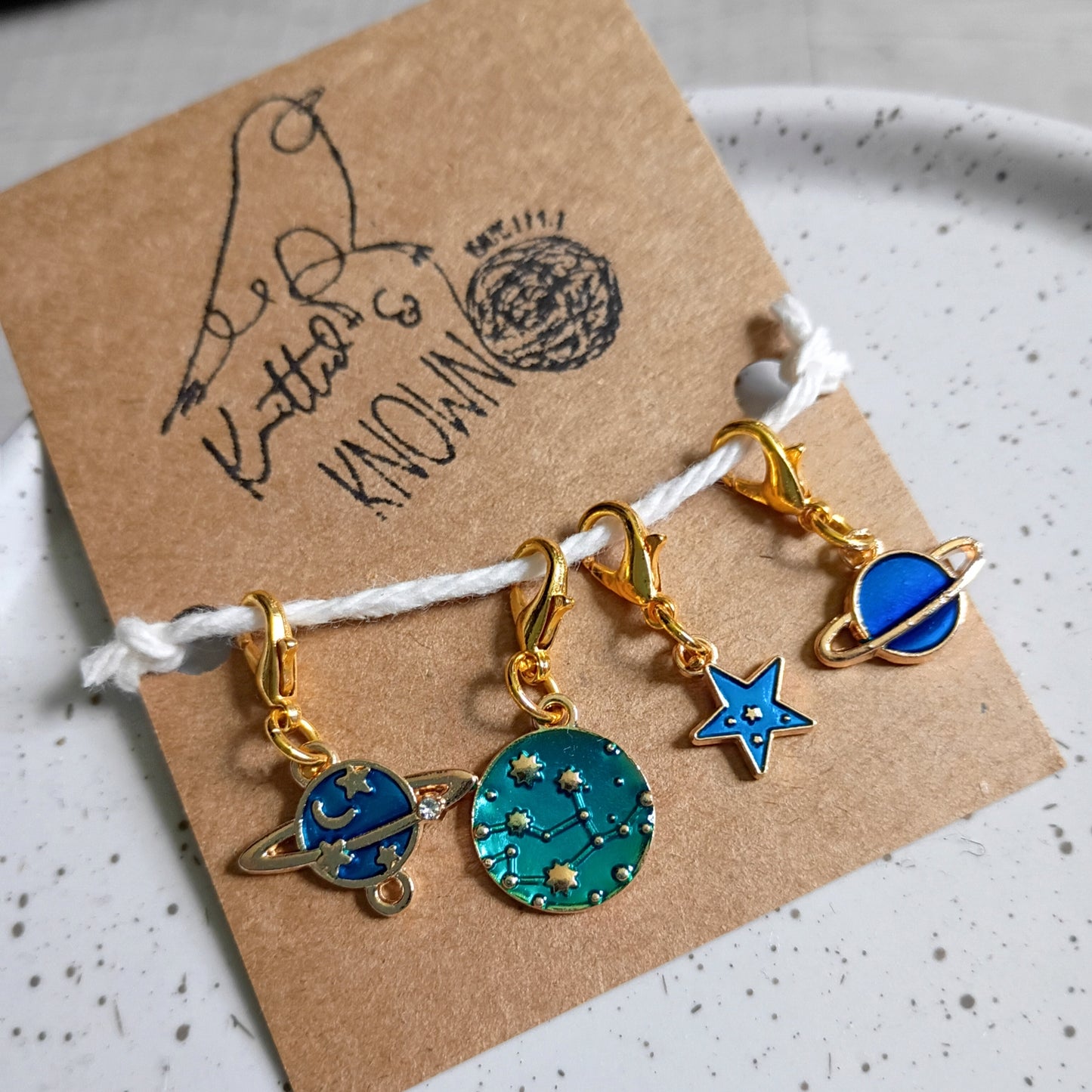 Galaxy Charm Stitch Markers – Set of 4
