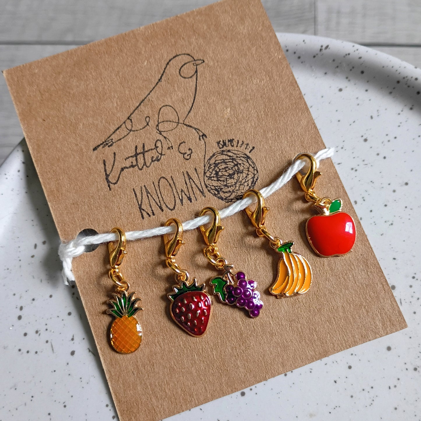 Fruit Charm Stitch Markers – Set of 5