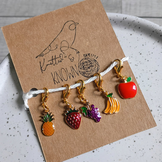 Fruit Charm Stitch Markers – Set of 5