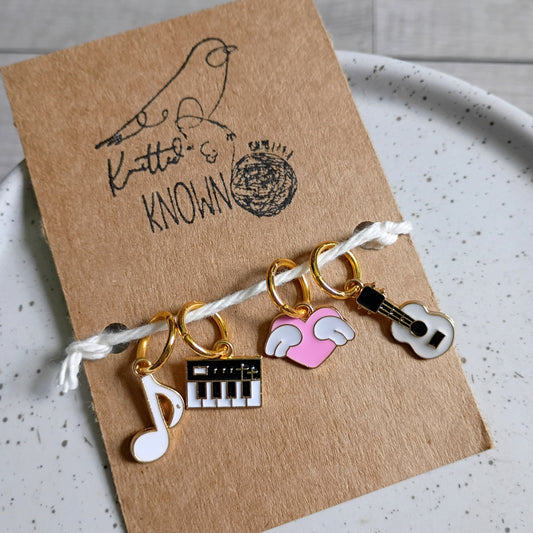 Music Charm Stitch Markers – Set of 4