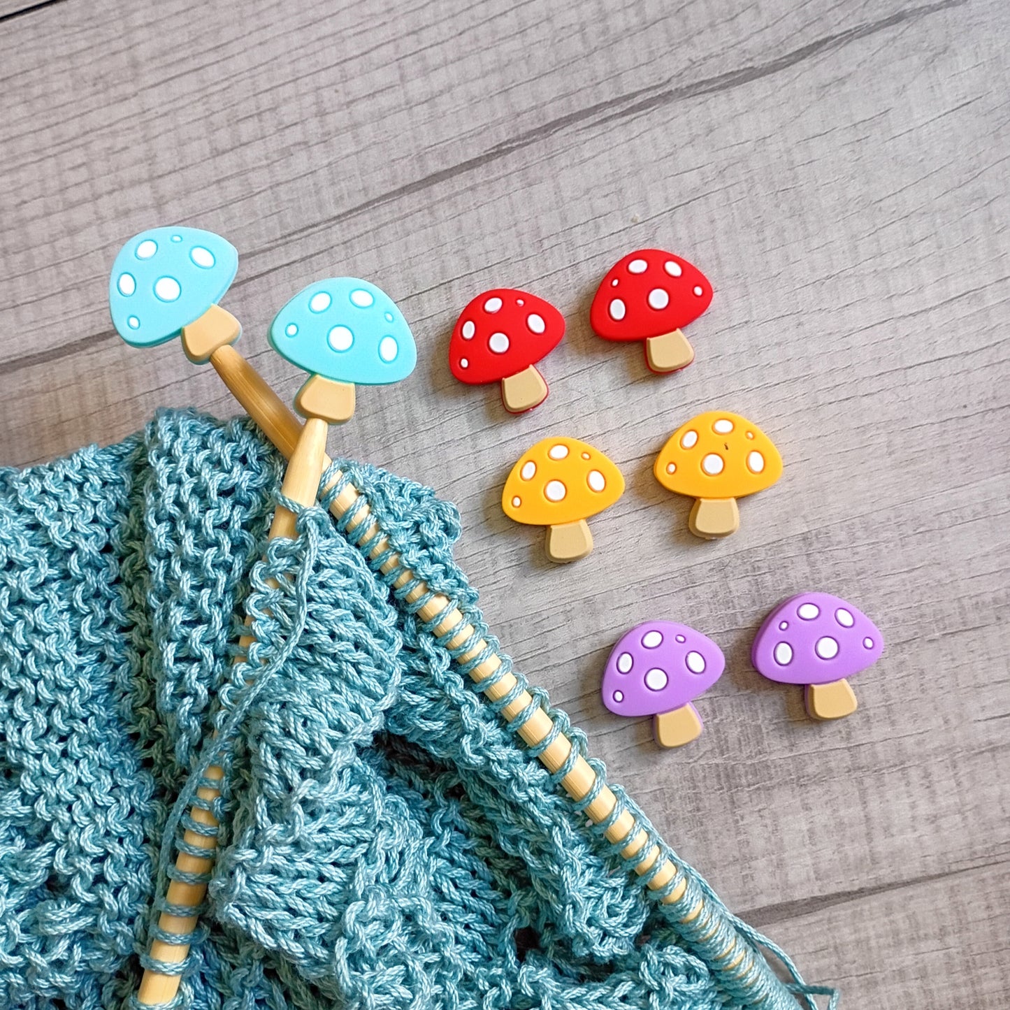 Mushroom Knitting Needle Stoppers