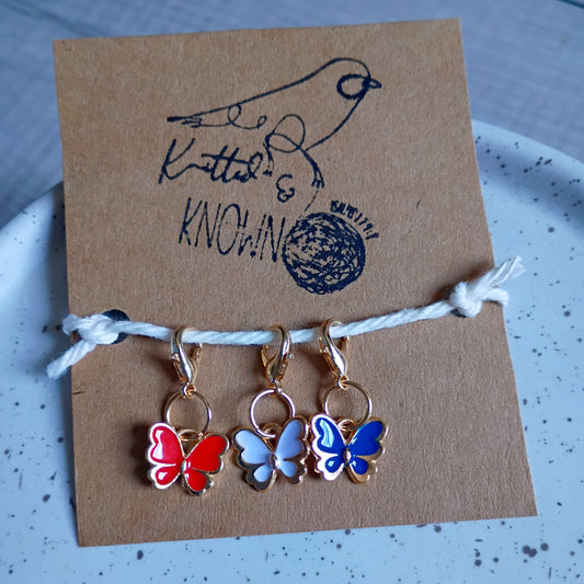 Butterfly Charm Stitch Markers – Set of 3