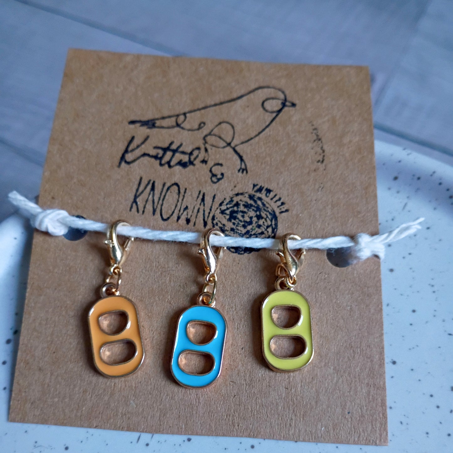 Soda Tab Charm Stitch Markers – Set of 3