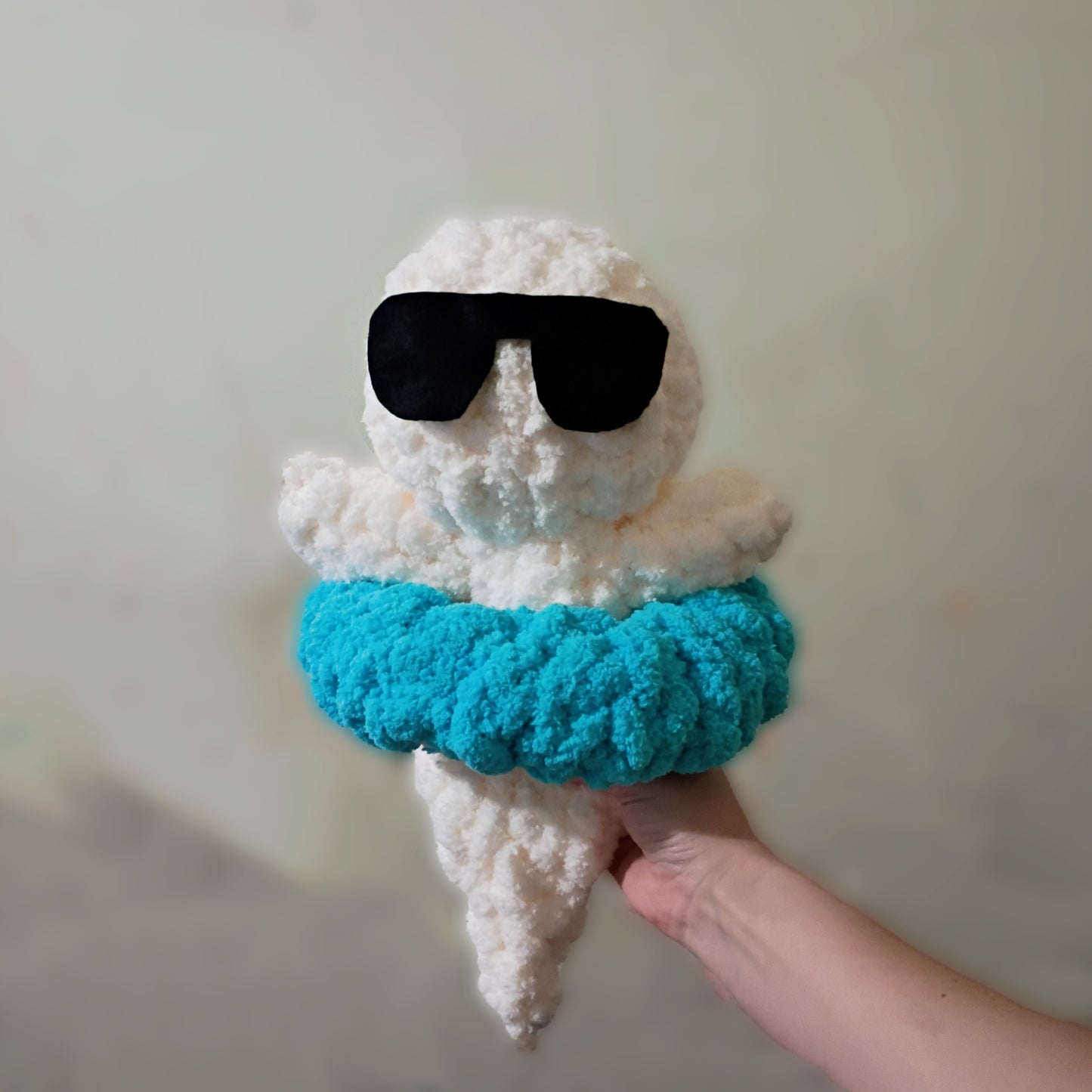 Summerween Hand Knit Ghost snuggler lesson