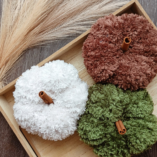 Fuzzy Knit Pumpkins