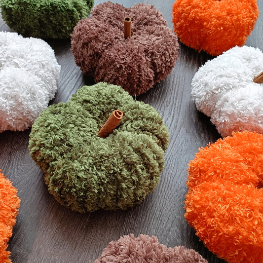 Fuzzy Knit Pumpkins