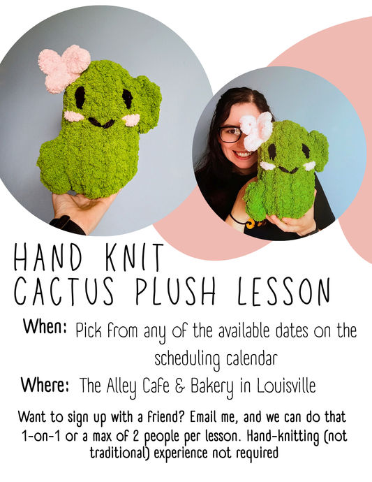Hand Knit Cactus Plush Lesson