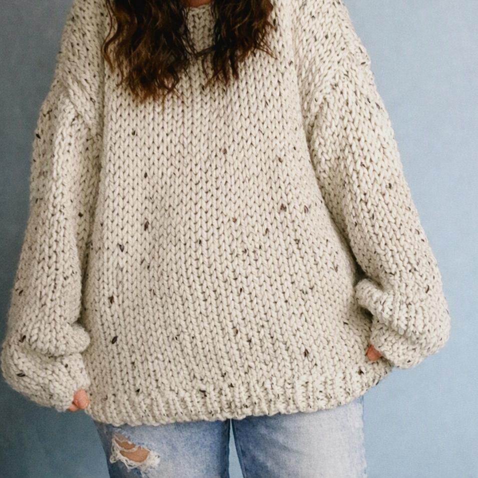 Oversized Cozy Hand-Knit Pullover Sweater