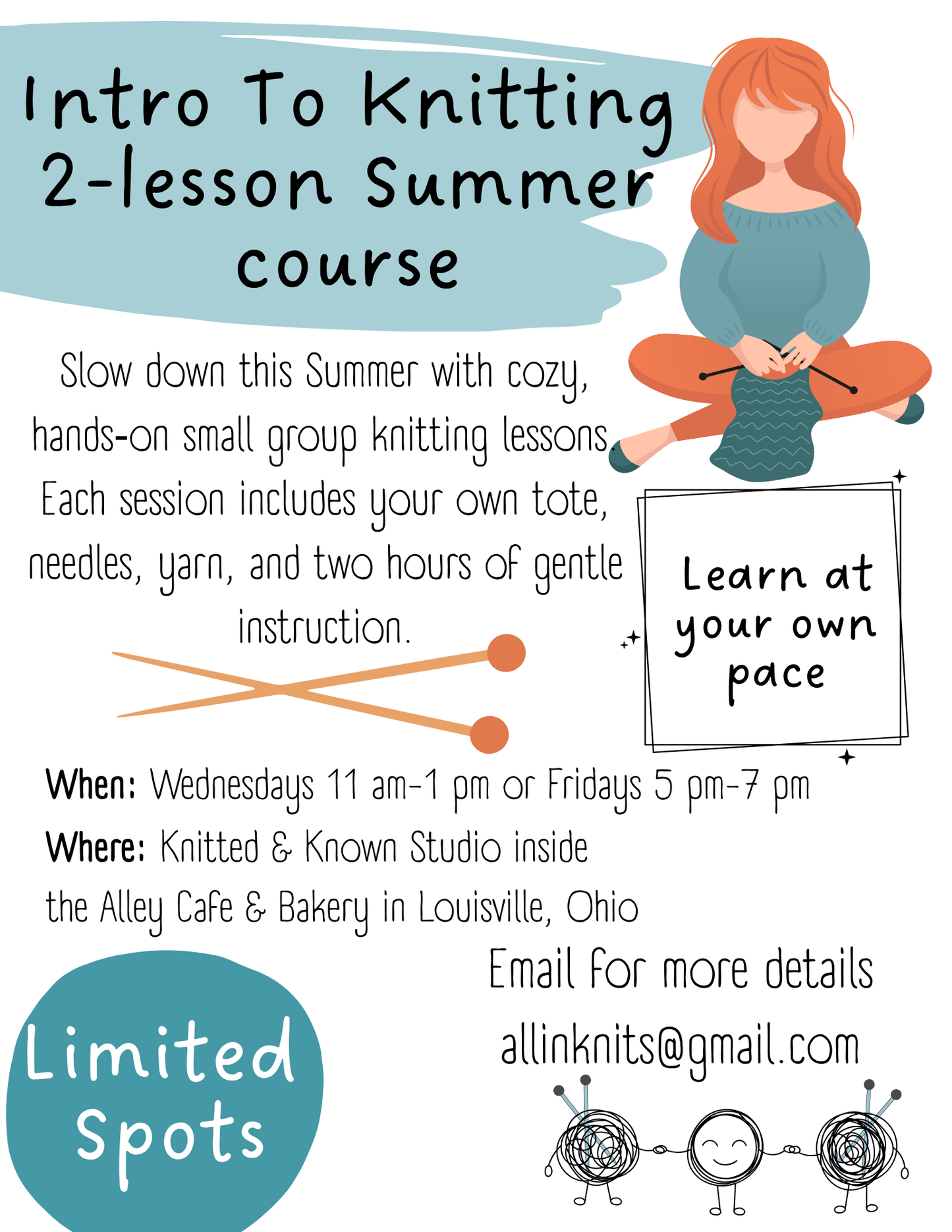 Intro to Knitting — 2-Lesson Summer Course