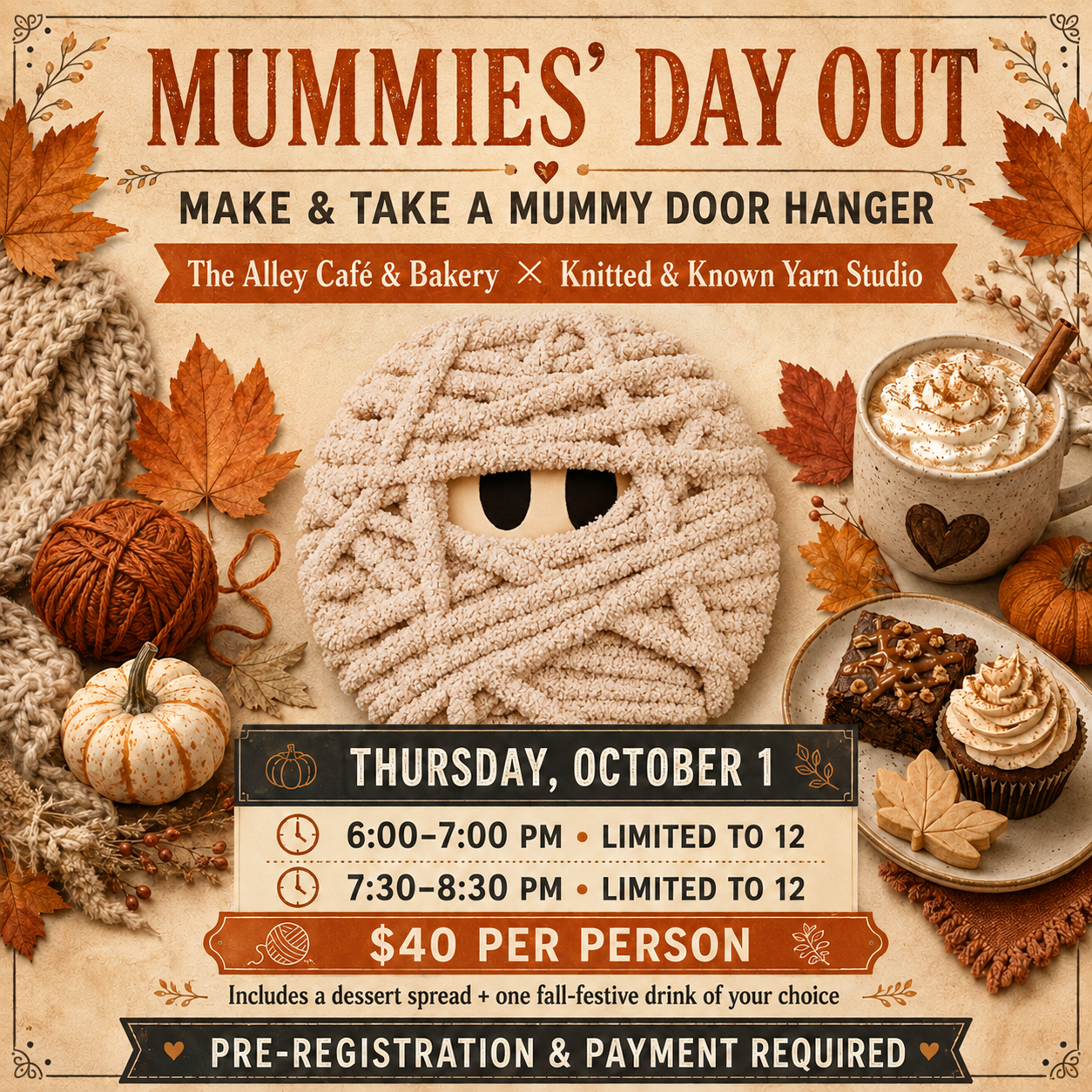 Mummies' Day Out make and take mummy door hanger class flyer